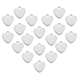 201 Stainless Steel Laser Cut Charms, Blank Stamping Tag, Heart, Stainless Steel Color, 9.5x9.5x1mm, Hole: 1.2mm, 200pcs/box