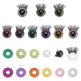 18 Sets Craft Resin Doll Eyes, 18Pcs Acrylic Doll Eyelashes, Doll Eye Make Up Accessories, for Doll DIY Craft Making, Mixed Color, 21x20mm