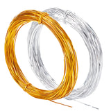 2Rolls 2 Colors Aluminum Wire, Flat, for Crafts Jewelry Making, Mixed Color, 1x0.4mm, about 65.62 Feet(20m)/Roll, 1roll/color