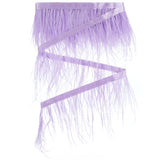 2M Fashion Ostrich Feather Trimming, with Cloth Band, Ornament Accessories, Violet, 110x0.5mm