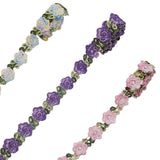 6 Yards 3 Colors Flower Polyester Lace Trim, Lace Ribbons for Garment Accessories, Mixed Color, 3/4 inch(20mm), 2 yards/color