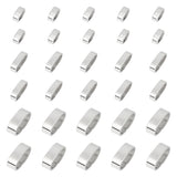 60Pcs 3 Style 304 Stainless Steel Slide Charms/Slider Beads, For Leather Cord Bracelets Making, Oval, Stainless Steel Color, 3.1x8x5.8mm, Hole: 6x3.5mm, 20pcs/style