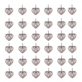 Tibetan Style Alloy Pendants, Heart, Antique Silver, 18x15x2mm, 100pcs/box