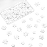 Opaque Resin Cabochon, Snowflake, White, 100pcs/box
