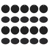 304 Stainless Steel Pendants, Blank Stamping Tag, Flat Round, Electrophoresis Black, 25x1mm, Hole: 1.4mm, 20pcs/box