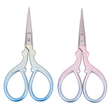 Stainless Steel Scissors, Embroidery Scissors, Sewing Scissors, Mixed Color, 9.4x4.75x0.5cm, 1pc/color, 2pcs/set