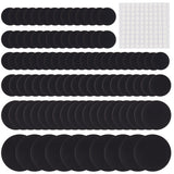 100Pcs 4 Style Acrylic Flat Round Action Figure Display Bases, with 4Pcs Acrylic Double-sided Pads, Black, Base: 25~49.5x3mm