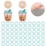 Knitting Tool Kit, Including Donut & Bubble Tea Silicone Needles Protectors Stoppers, Plastic Knitting Stitch Maker Rings, Mixed Color, 64Pcs/box