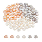 90Pcs 3 Colors Natural Cultured Freshwater Pearl Beads, Two Sides Polished, Mixed Dyed and Undyed, Mixed Color, 5~7x5~7x5~7mm, Hole: 0.2mm, 30pcs/color