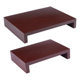 2Pcs 2 Sizes Wood Display Basements, for Gemstone, Mini Vase Display, Rectangle, Brown, 12.7~17.78x17.78~22.86x3.81cm, 1pc/size