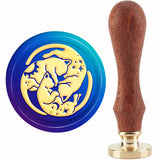 Brass Wax Seal Stamp with Handle, for DIY Scrapbooking, Cat Pattern, 89x30mm