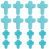 100Pcs 2 Styles Synthetic Turquoise Beads, Dyed, Cross, Dark Turquoise, 10~16x8~12x3~3.5mm, Hole: 1mm, 50pcs/style