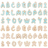 Alloy Enamel Charms, Enamelled Sequins, Cadmium Free & Nickel Free & Lead Free, Light Gold, Alphabet, Letter A~Z, Mixed Color, 11x6.5x2mm, Hole: 1.5mm, 26pcs/set, 2 colors, 1set/color, 2sets, 52pcs/box