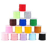 15 Rolls 15 Colors Nylon Chinese Knotting Cord, DIY Material for Jewelry Making, Mixed Color, 0.8mm, about 21.87 Yards(20m)/Roll, 1 roll/color