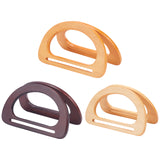 6Pcs 3 Colors Wooden D Handles Replacement, for Handmade Bag Handbags Purse Handles, Mixed Color, 9.4x15.1x0.85~0.9cm, Inner Diameter: 5.75~5.8x10.9cm, 2pcs/color