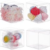 Foldable Transparent PET Box, for Wedding Party Baby Shower Packing Box, Square, Clear, Finished Product: 5x5x5cm