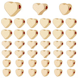 90Pcs 3 Style Brass Beads, Long-plating, Heart, Real 14K Gold Plated, 4.8~7x5.8~6x3mm, Hole: 1.2~1.8mm, 30pcs/style