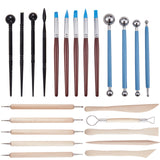 23pcs/set Ceramic Pottery Clay Model Home Craft Art, Clay Art Tool, Ball Styluses Pottery Ceramics Tool, Plastic Clay Craft Tool, Art Pen, Mixed Color, 130x8mm