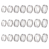 21Pcs 7 Size 201 Stainless Steel Grooved Finger Ring for Women, Stainless Steel Color, Inner Diameter: US Size 6~12 3/4(16.5~22mm), 3Pcs/size