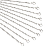 10Pcs 304 Stainless Steel Box Chain Necklaces Set for Men Women, Stainless Steel Color, 29.5 inch(75cm)