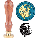 Brass Wax Seal Stamp with Handle, for DIY Scrapbooking, Dragon Pattern, 3.5x1.18 inch(8.9x3cm)