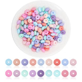 180Pcs 18 Colors Rondelle Food Grade Eco-Friendly Silicone Abacus Beads, Chewing Beads For Teethers, DIY Nursing Necklaces Making, Mixed Color, 11.5~12x6mm, Hole: 3mm, 10pcs/color