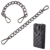 Aluminum Curb Chain Bag Shoulder Straps, with Alloy Swivel Clasps, for Bag Replacement Accessories, Gunmetal, 20.5cm, 2pcs/box