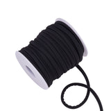 Flat Soft Flat Nylon Cord, Black, 5x3mm, about 20m/roll