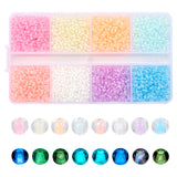 8 Bags 8 Colors Glow in the Dark Luminous Transparent 11/0 Glass Round Seed Beads, Inside Colours, Rondelle, Mixed Color, 2mm, about 660Pcs/bag, 1 Bag/color