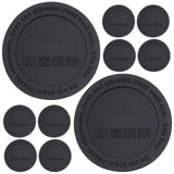 12Pcs Silicone Drink Coasters, Non-Slip Cup Mat, with Adhesive, Flat Round, Black, 50x2mm