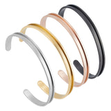 4Pcs 4 Colors C-Shaped 201 Stainless Steel Grooved Cuff Bangles, for DIY Electroplated, Leather Inlay, Clay Rhinestone Pave Bangle Making, Mixed Color, 1/4 inch(0.6cm), Inner Diameter: 2x2-5/8 inch(5.2x6.6cm), 1pc/color