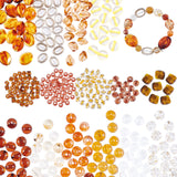 390Pcs 15 Style Transparent Acrylic Beads, Mixed Shapes, Mixed Color