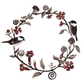 Iron Wreath Bird Wall Decorations, for Home Office Garden Porch Vintage Home Decor, Colorful, 302x300x1mm