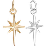 12Pcs 2 Colors Brass Pendants, with Jump Rings, Star Charms, Platinum & Golden, 17x9.7x2.5mm, Hole: 3.4mm, 6pcs/color