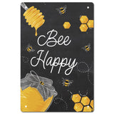 Rectangle Metal Iron Sign Poster, for Home Wall Decoration, Bees Pattern, 300x200x0.5mm