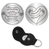 1Pc 201 Stainless Steel Commemorative Coins, Inspirational Quote Coin, Flat Round, with 1Pc PU Leather Guitar Clip, Heart, Coin: 30x2mm