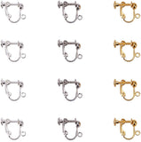 Brass Screw Clip Earring Converter, Spiral Ear Clip, for Non-pierced Ears, Mixed Color, 17x13.5x5mm, Hole: 1.2mm