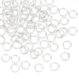 80Pcs 925 Sterling Silver Round Rings, Soldered Jump Rings, Closed Jump Rings, Silver, 21 Gauge, 4x0.7mm