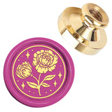 Golden Tone Wax Seal Brass Stamp Heads, for Wax Seal Stamp, Flower, 25x14mm