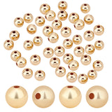 Rack Plating Brass Beads, Cadmium Free & Lead Free, Round, Golden, 7.8x7mm, Hole: 2mm, 60pcs/box