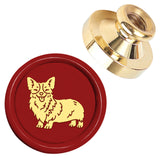 Golden Tone Wax Seal Brass Stamp Heads, for Wax Seal Stamp, Dog, 25x14.5mm