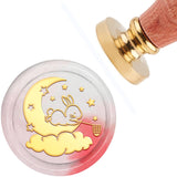 Brass Wax Seal Stamp with Handle, for DIY Scrapbooking, Rabbit Pattern, 3.5x1.18 inch(8.9x3cm)