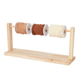 Wooden Craft Ribbon Organizer Storage Rack, Wire Spool Storage Stand, for Gift Wrapping, Arts & Crafts Items, Blanched Almond, 40x7.5x17cm