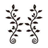 2Pcs Iron Wall Art Decorations, for Front Porch, Living Room, Kitchen, Matte Style, Leaf, 300x135x1mm, 2 style, 1pc/style