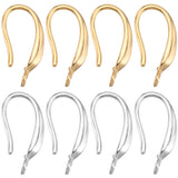 28Pcs 2 Colors Rack Plating Eco-friendly Brass Earring Hooks, Ear Wire, with Vertical Loop, Mixed Color, 16x2.5mm, Hole: 1.5mm, Pin: 1mm, 14Pcs/color