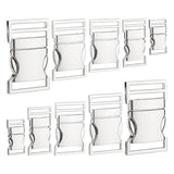 10Pcs 5 Styles Alloy Side Release Buckles, for Backpack, Waist Pack, Platinum, 23~53x12.5~36x4~8mm, Hole: 10.2~30x1.5~5mm, 2pcs/style