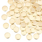 Ion Plating(IP) 304 Stainless Steel Charms, Flat Round, Stamping Blank Tag, Golden, 10x1mm, Hole: 1.5mm, 100pcs/box