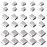 30Pcs 3 Color 201 Stainless Steel Slide Charms, Oval, Stainless Steel Color, 5~10x8.5~12x4.5~6mm, Hole: 3.5~4x7.5~9.5mm, 10pcs/color