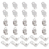 100Pcs 316 Stainless Steel Clip-on Earring Findings, Clip on Earring Pads, Flat Round, Stainless Steel Color, 15.5x10x7mm, Hole: 3mm, Tray: 10mm