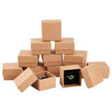 Cardboard Jewelry Boxes, for Ring, Square, Tan, 5x5x3.2cm